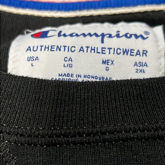 Champion Women’s Large Black and Purple Crewneck Sweatshirt - Picture 3 of 3